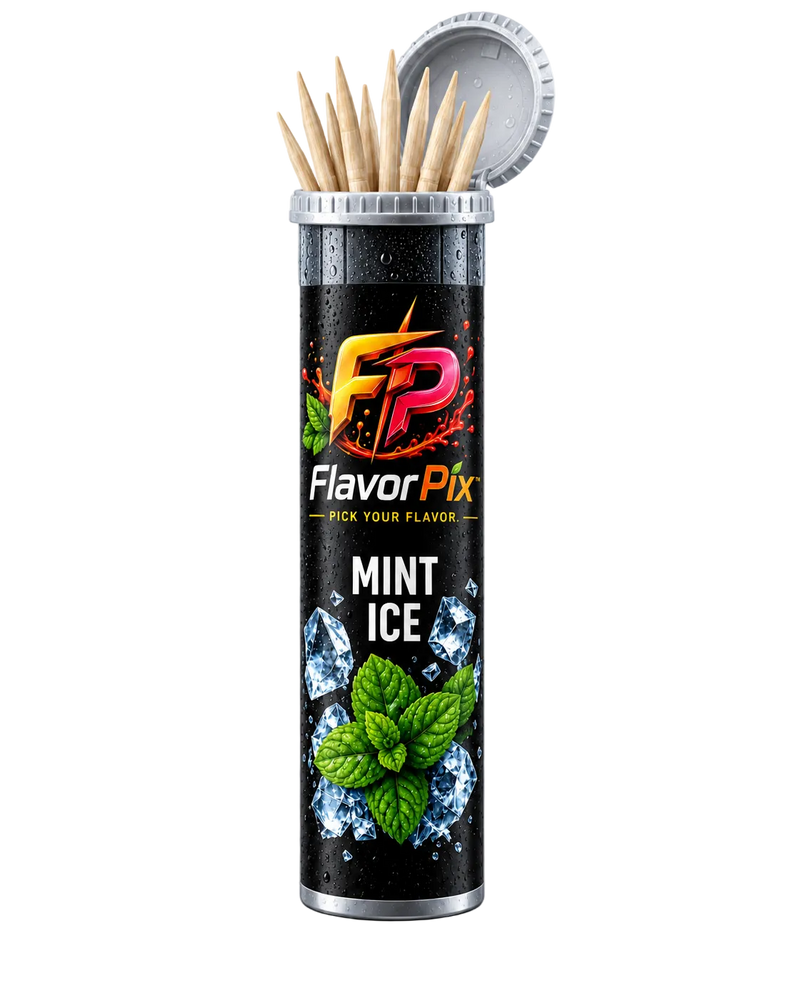 Cure-dents FlavorPix Mint Ice sortis du tube